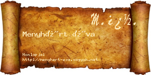 Menyhért Éva névjegykártya