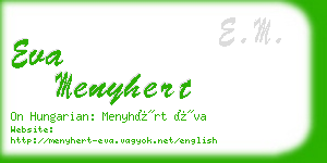 eva menyhert business card